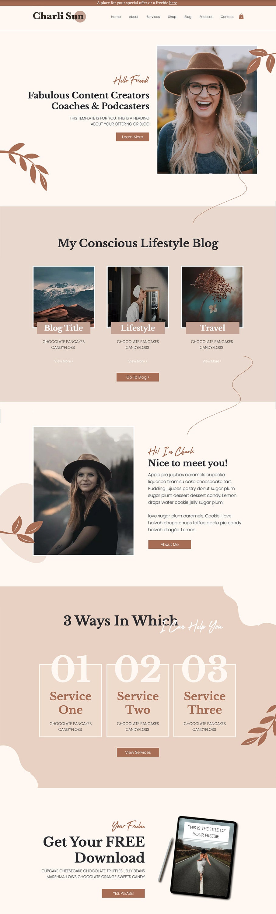 WIX Website Template Website Design Blog Podcast - Etsy