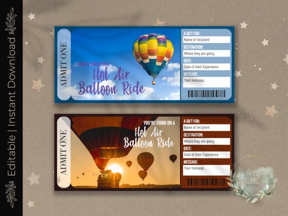 Hot air 2024 balloon voucher