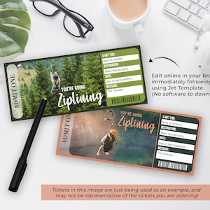 Printable SNOW TUBING Surprise Reveal Ticket, Gift Voucher, Editable Event Ticket Template, Snow ...