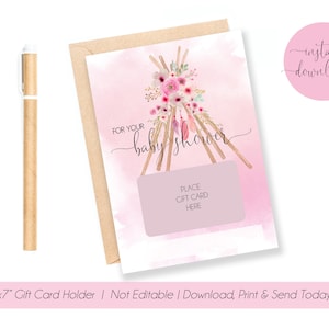 Baby Shower GIFT CARD HOLDER, Baby Girl, Baby Sprinkle Gift, Baby Shower Gift, New Baby Girl, Shower Gift, Instant Download.