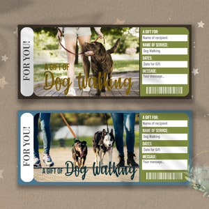 Dog Ticket Vip Printable DOG WALKING Surprise Gift Reveal Ticket, Customizable ...