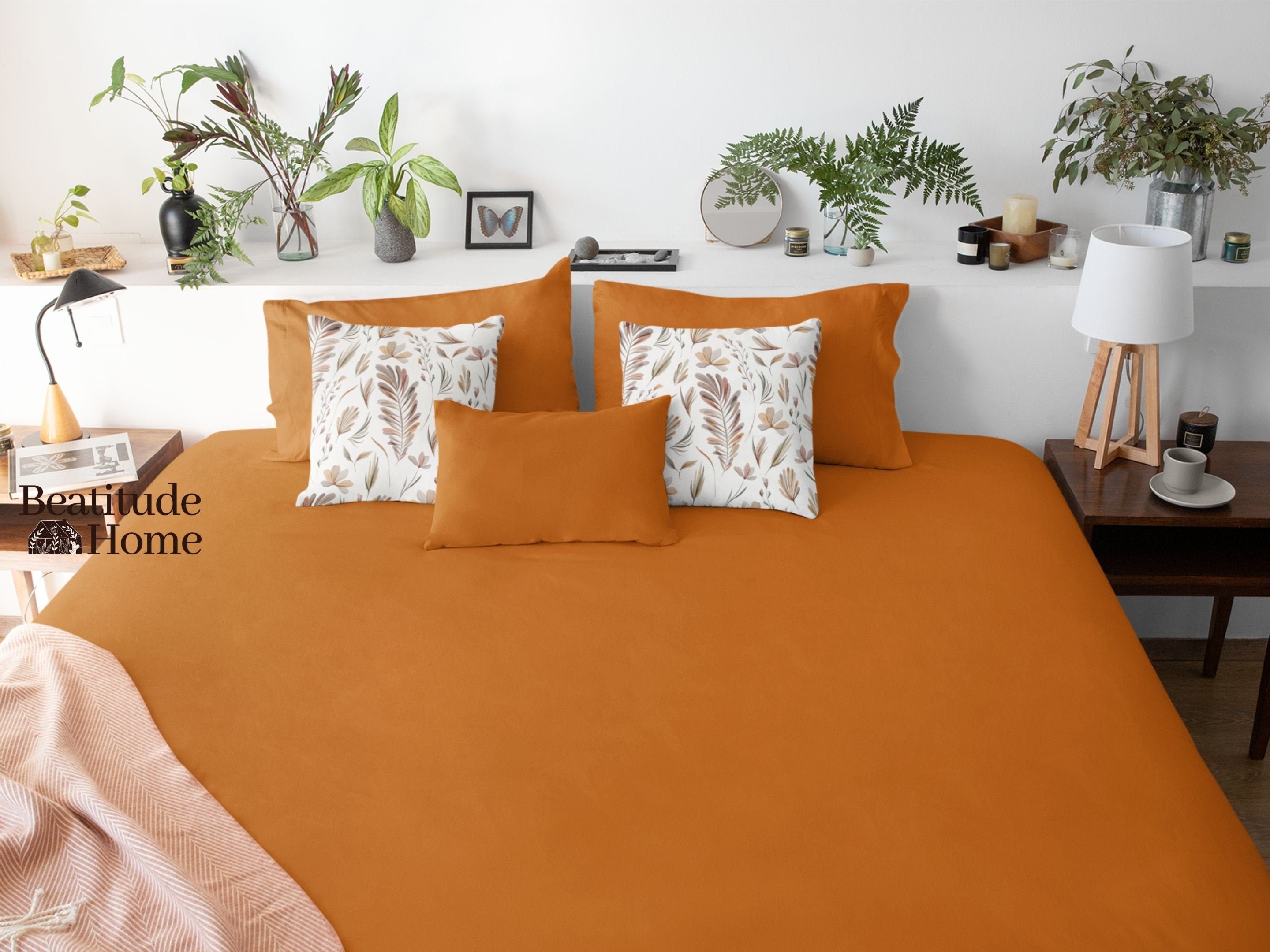 Burnt Orange Bedding Set Queen Bedding Set Orange Burnt Etsy