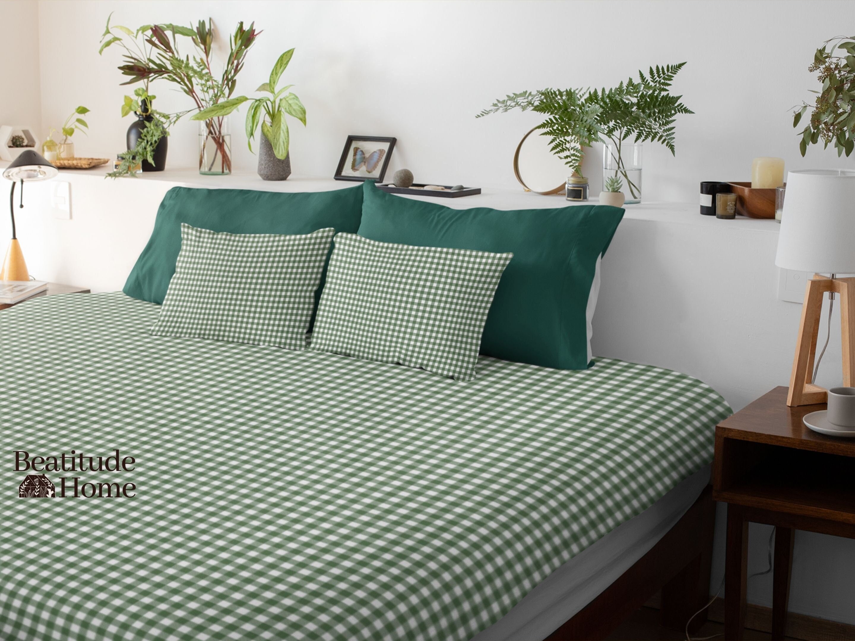 Sage Green Plaid Duvet Cover Fall Décor Bedding Set Plaid Etsy