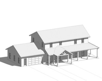 Custom Crystal Springs 2 level Barndominium House Plan Design - 5 Bed 3.5 Bath - 2 Garage
