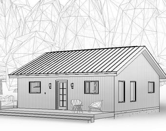 The Twin Tulip ADU 2 bed 1 bath (30'x25') 750SF Custom House Plans and Blueprints
