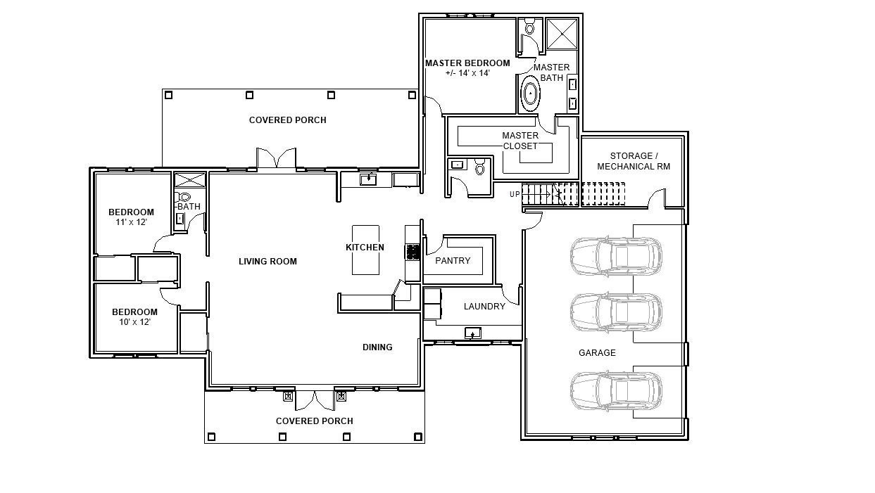 Modern Craftsman Farmhouse House 3 Bed 2.5 Bath (65'x91') With Bonus