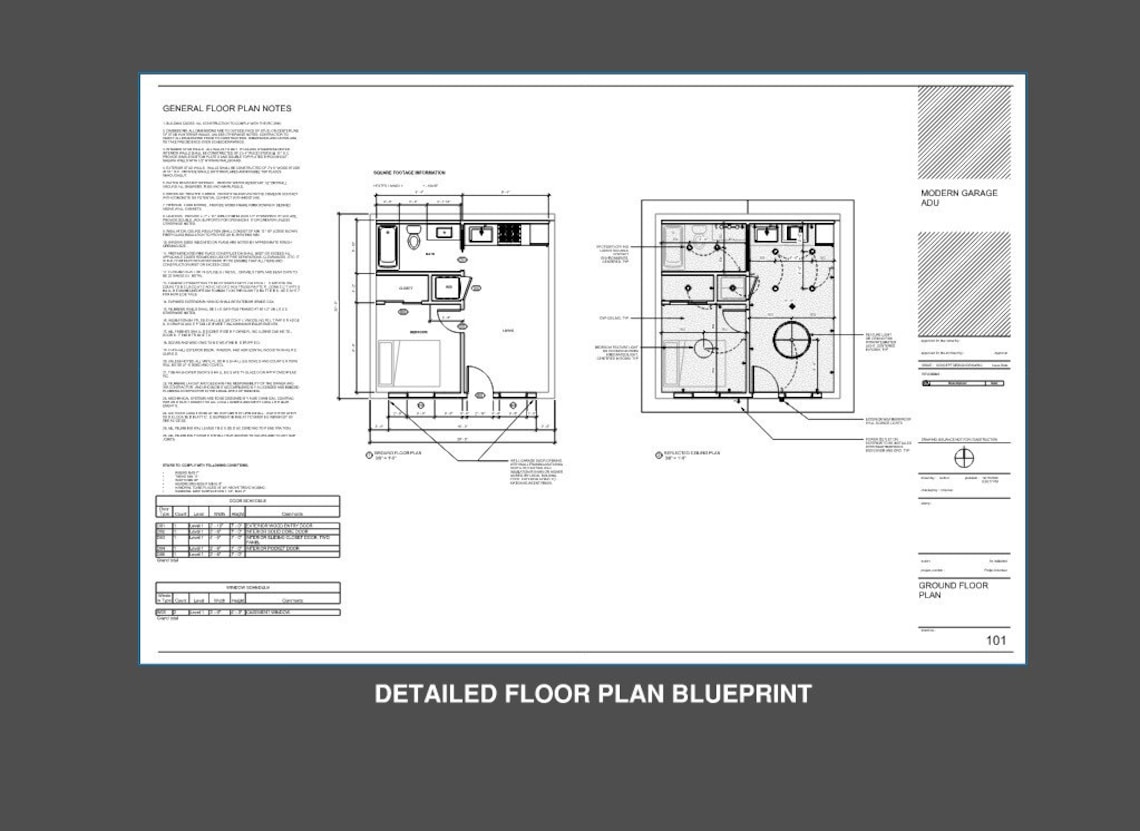 Modern Garage ADU Renovation 2 Bed 1 Bath (24'x20') 480 SF - Affordable ...