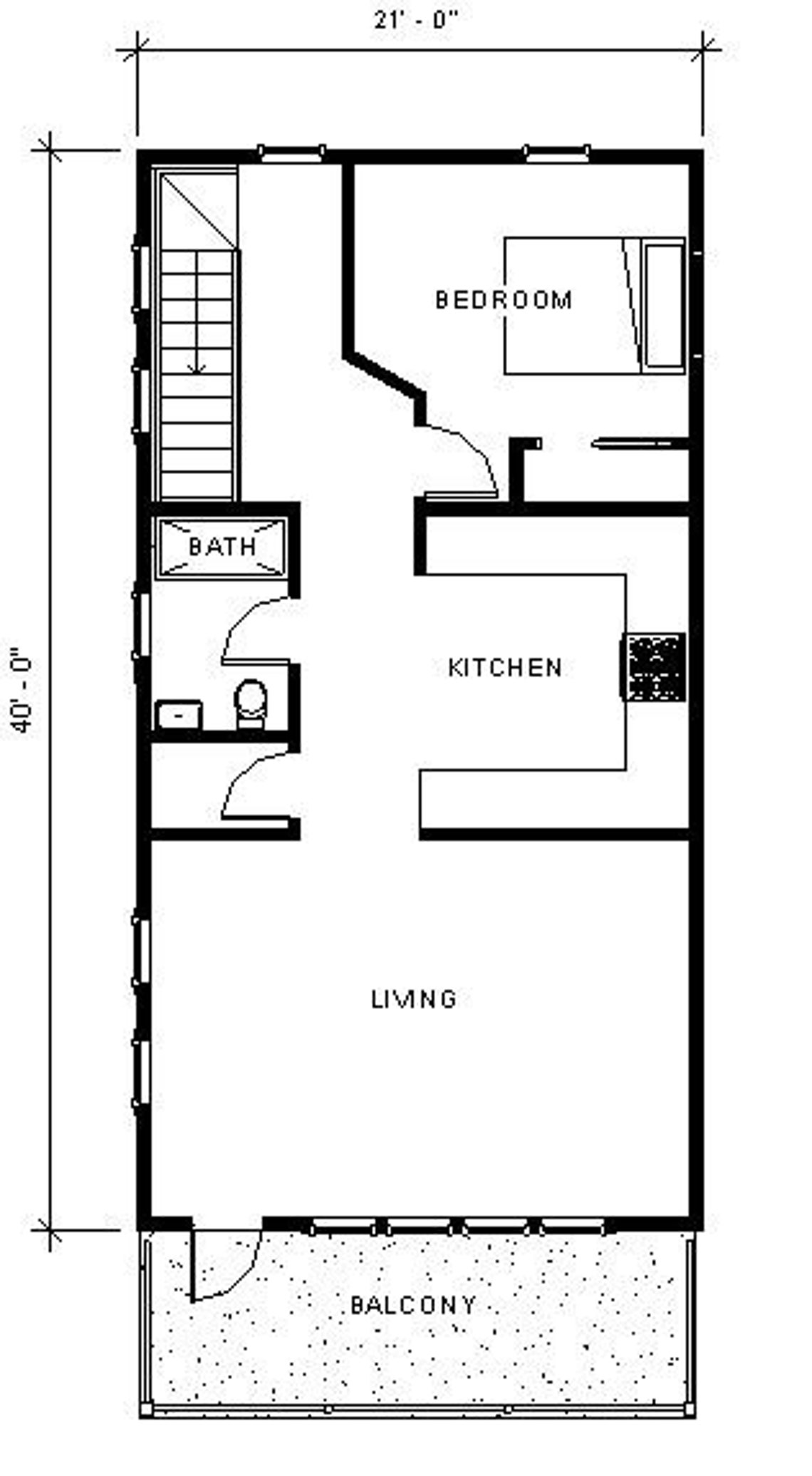 Narrow Cypress I Two Level 21x40' Custom House Plans and Blueprints Etsy