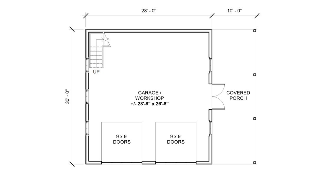 2 Bay Barn Garage Floor Plan, 2 Story Garage and 840 Sq Ft