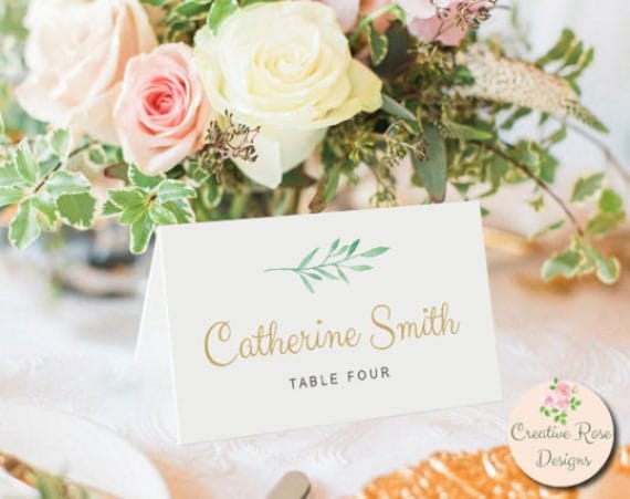 Printable Place Cards Escort Cards Instant Download Garden | Etsy