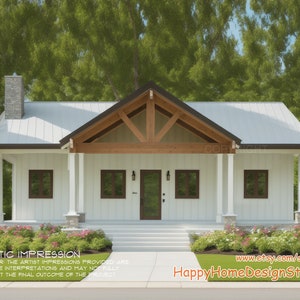 Cottage 3 bed 2 bath (40&#39;x26&#39;) Custom House Plans and Blueprints + electrical