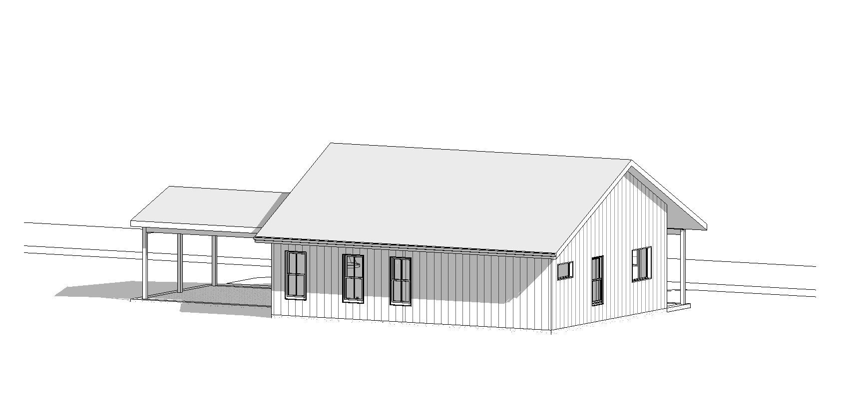 Classic Compact Barndominium 2 Car Carport 2 Bed 2 Bath 39'x30' 1170 SF