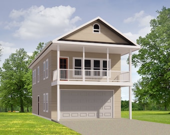 Narrow Cypress I Two level (21x40') Custom House Plans and Blueprints