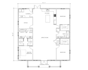The Parkway House Design - Craftsman Cottage 3 bed 2 bath (48'x48') Custom House Plans and Blueprints