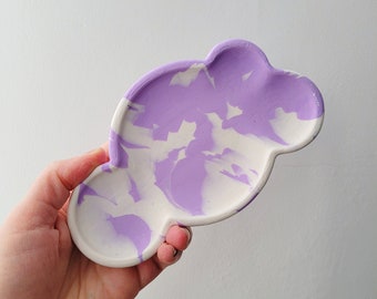 Jesmonite marbled purple and white cloud decorative tray