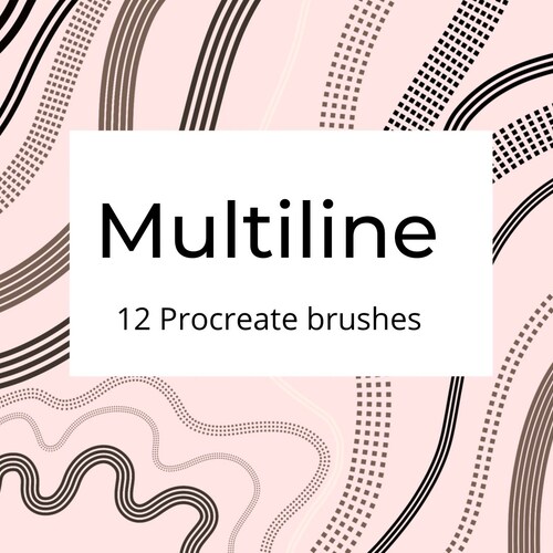 Multiline Procreate Brush Pack. Dotted Line Brush. Dashed Line Etsy