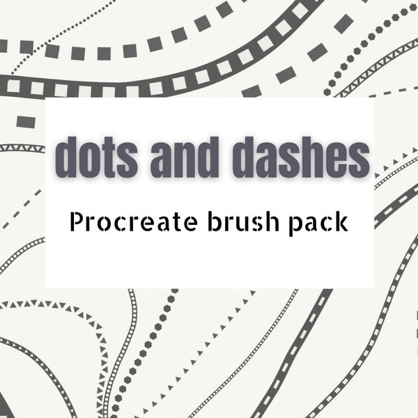 Dots and dashes Procreate Brushes. Dotted line brush. Dashed line brush