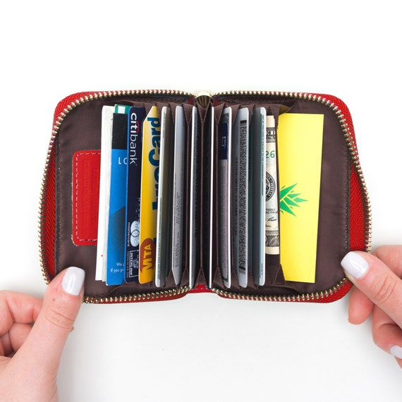 Em John Mini Leather Zip-around Card Wallet - Etsy