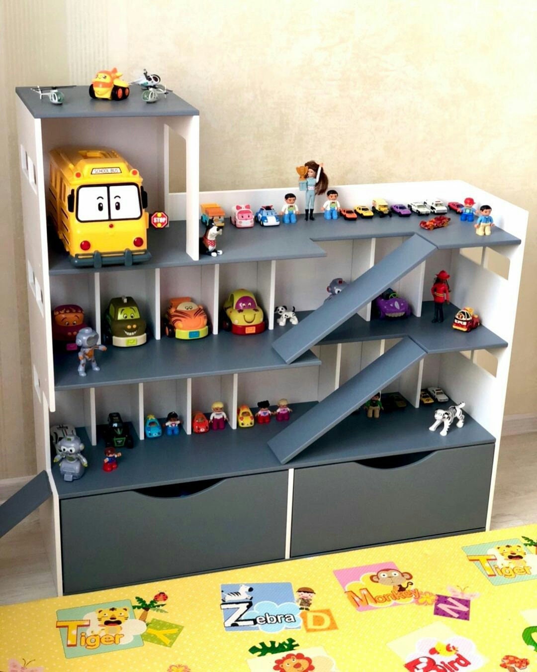 Sehr GROßE Spielzeug Garage Holzparkplatz Parkgarage | Etsy