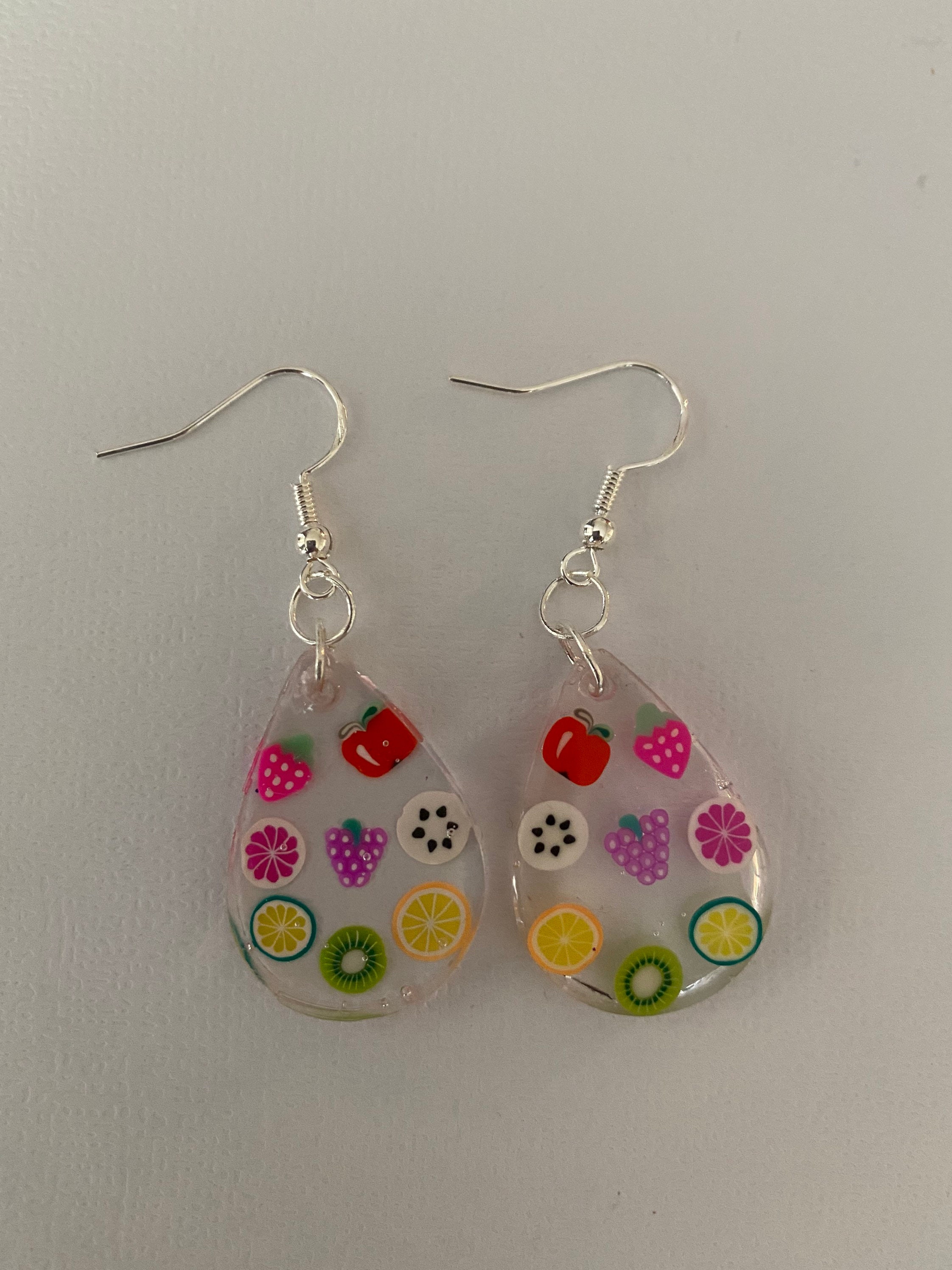Mixed Fruit Resin Earrings Etsy