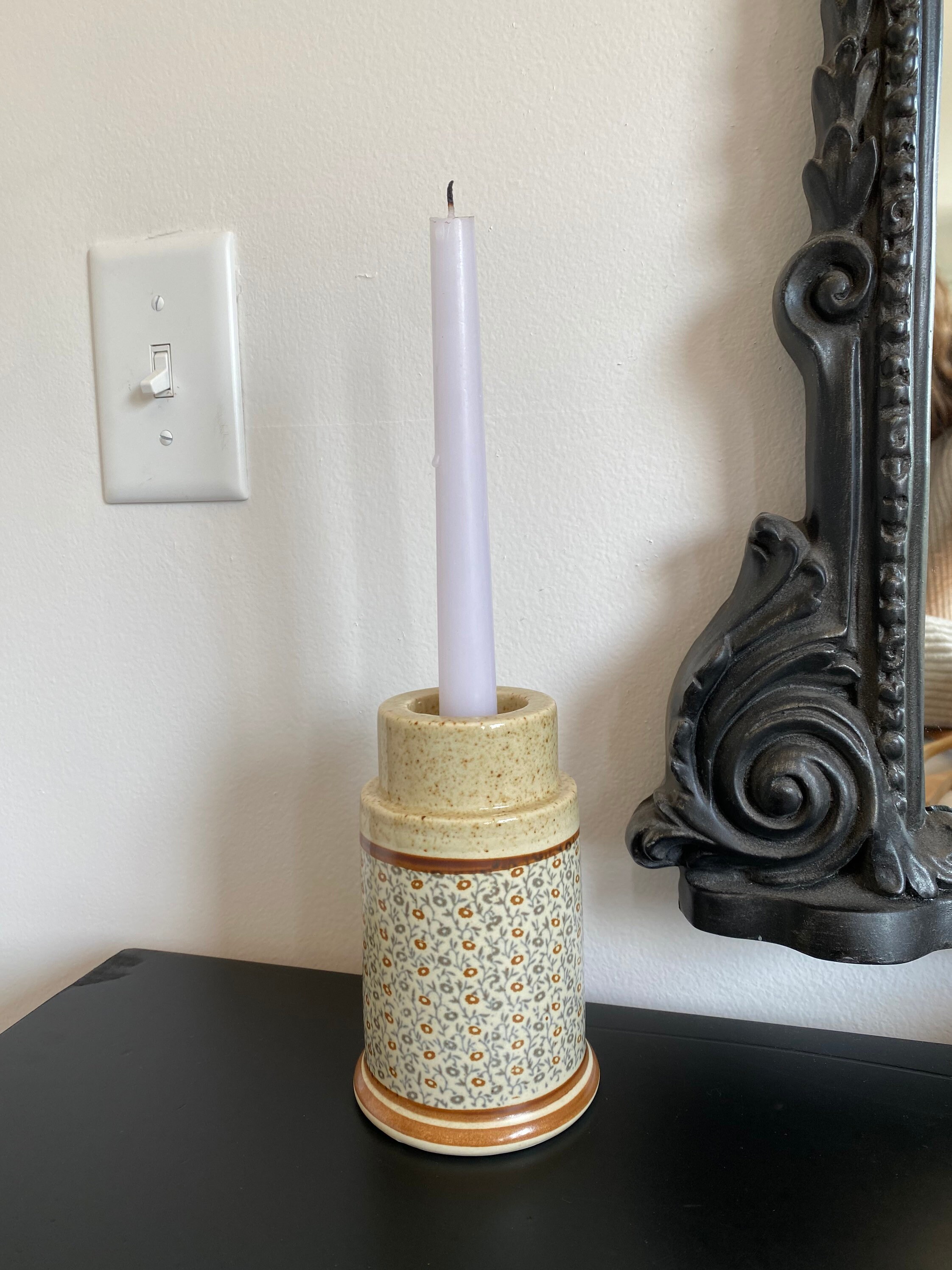 Floral Vintage Ceramic Candlestick Holder Único Etsy