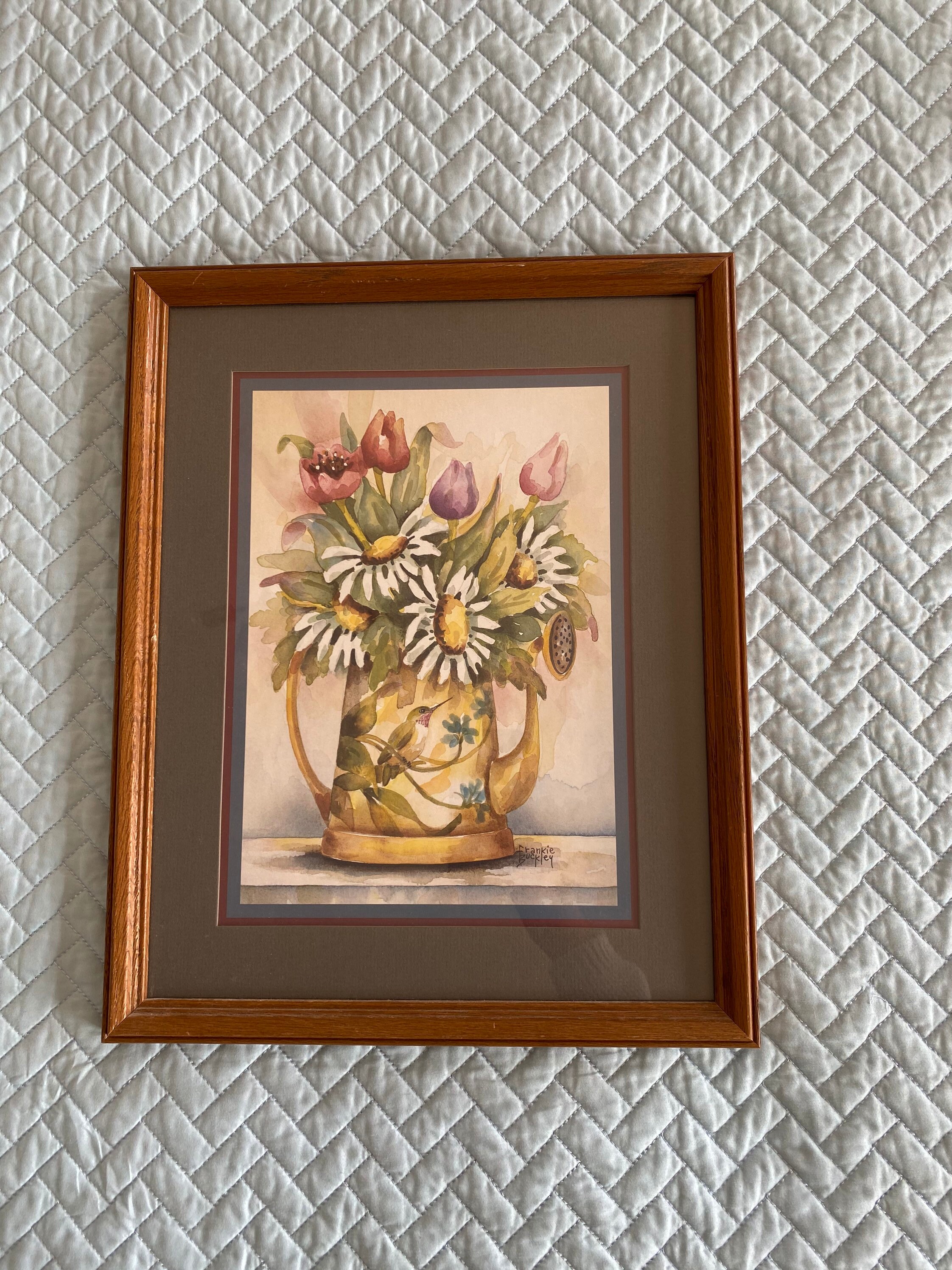 Vintage Framed Art Print by Frankie Buckley Bouquet & Etsy
