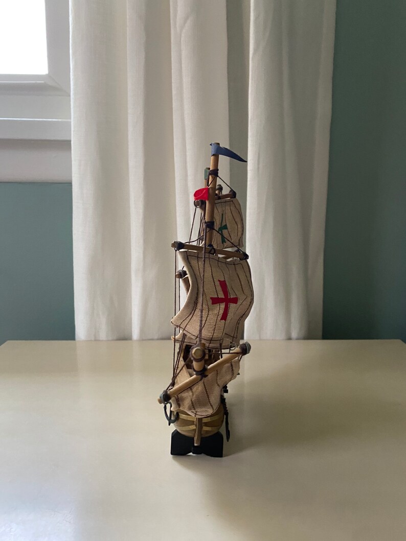 Vintage Wooden Model Ship Nautical Decor Etsy