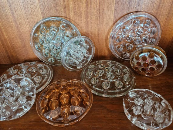 Vintage Glass Flower Frogs Collectible Glass Small Large Selection Floral Display Helpers