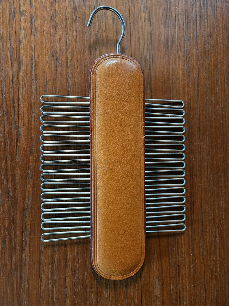 Tie Rack Scarf Rack Vintage Closet Organization Leather Vintage West