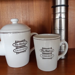 Tim Hortons Coffee Tea Grouping Mug Tea Pot Thermos