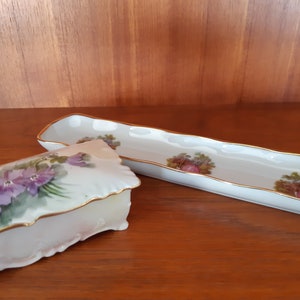 Trinket Tray Limoges Trinket Box English Delicate Vintage Small Jewelry Keepers Ring Dishes Lot of 2