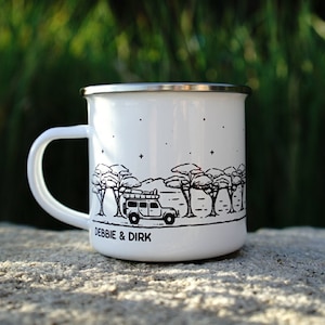 Personalised 4WD Mug Enamel Camp Mug Custom Camping Mug For Couples 4WD Life Gift Mug Accessories Camping Gift