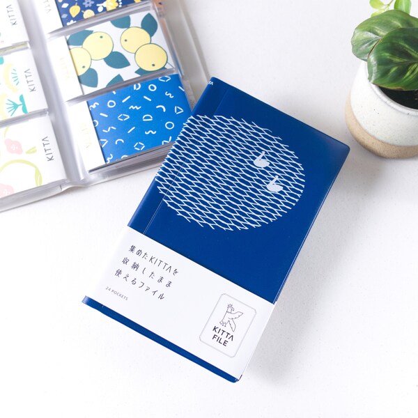 KITTA: Pre-cut Washi Tape / Sticker Storage File Organiser / Album (Navy Swan)