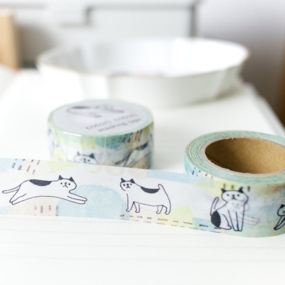 Cat Postures Masking Washi Tape By Cotori Cotori Rare Etsy