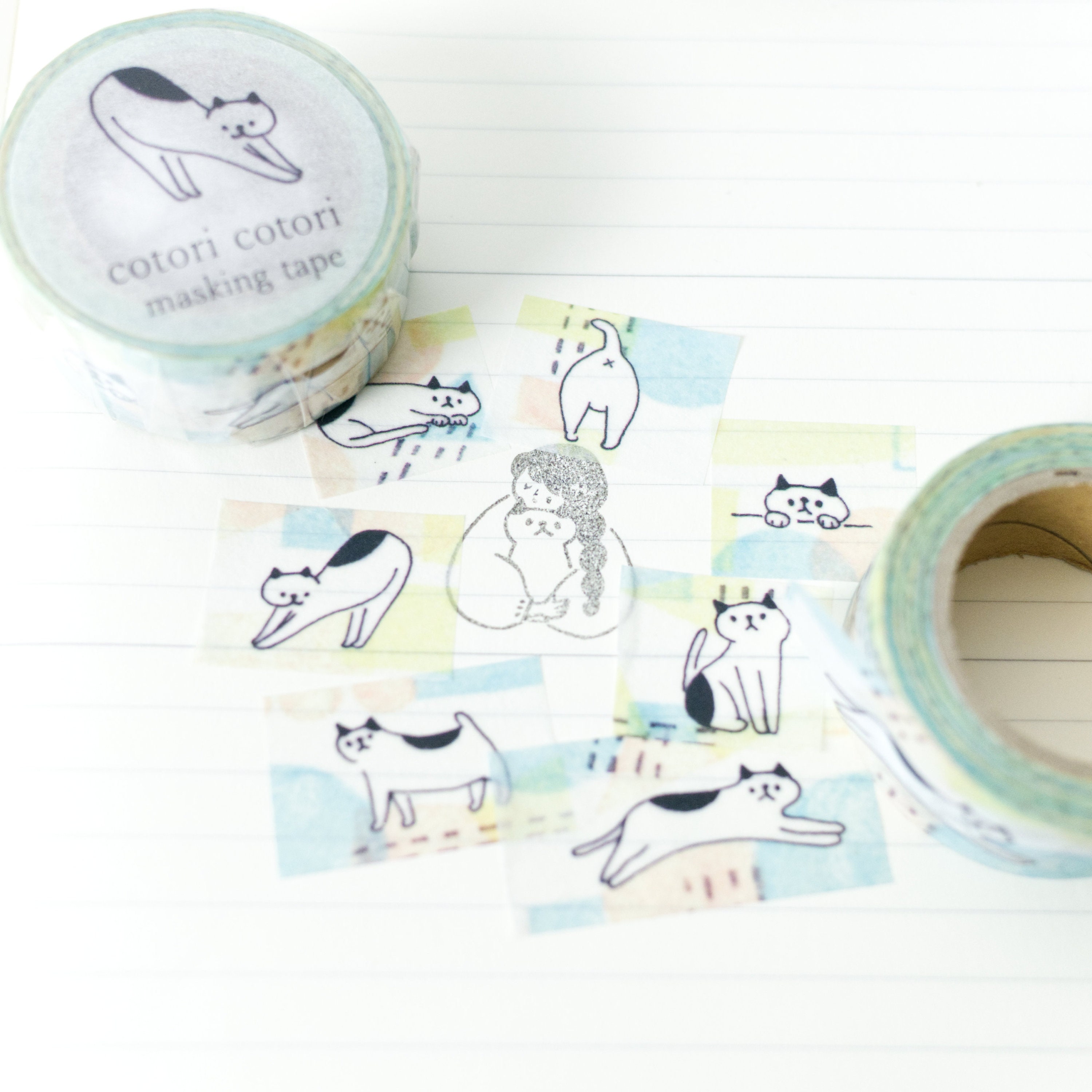 Cat Postures Masking Washi Tape By Cotori Cotori Rare Etsy