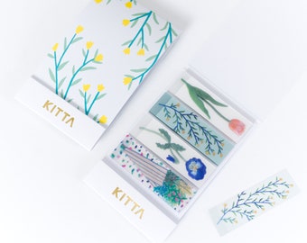 2022NEW* KITTA Clear: Pre-cut Washi Masking Tape - Flower bouquet