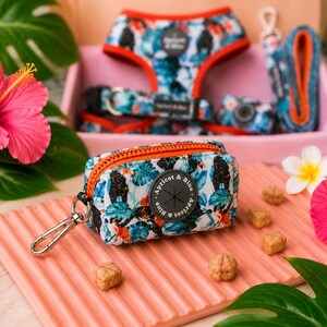 Dog Poo Bag Holder | Tropical Treat Dispenser, Lead Clip Accessory