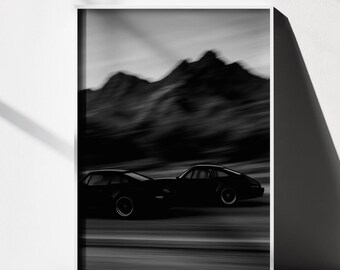 Vintage Porsche 911 Print | Black and White Car Photography (Digital Download)