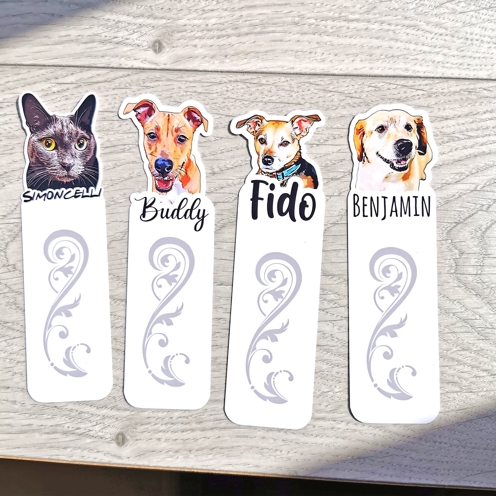 Personalized Gift Bookmark 2 Custom Drawn Pet Bookmarks Etsy