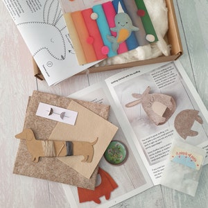 Felt Hare sewing kit, bunny sewing kit, felt rabbit, felt craft kit image 4