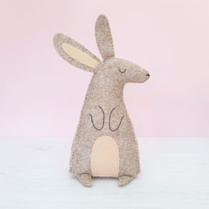 Felt Hare sewing kit, bunny sewing kit, felt rabbit, felt craft kit image 5