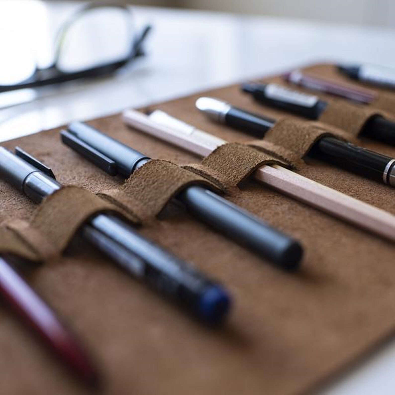 Personalized Leather Pen Holder Handmade Genuine Pencil Case Etsy