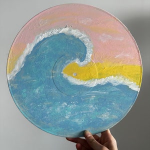 peinture de disque, disque, art, art mural, art vinyle, peint à la main, personnalisé, sur mesure,