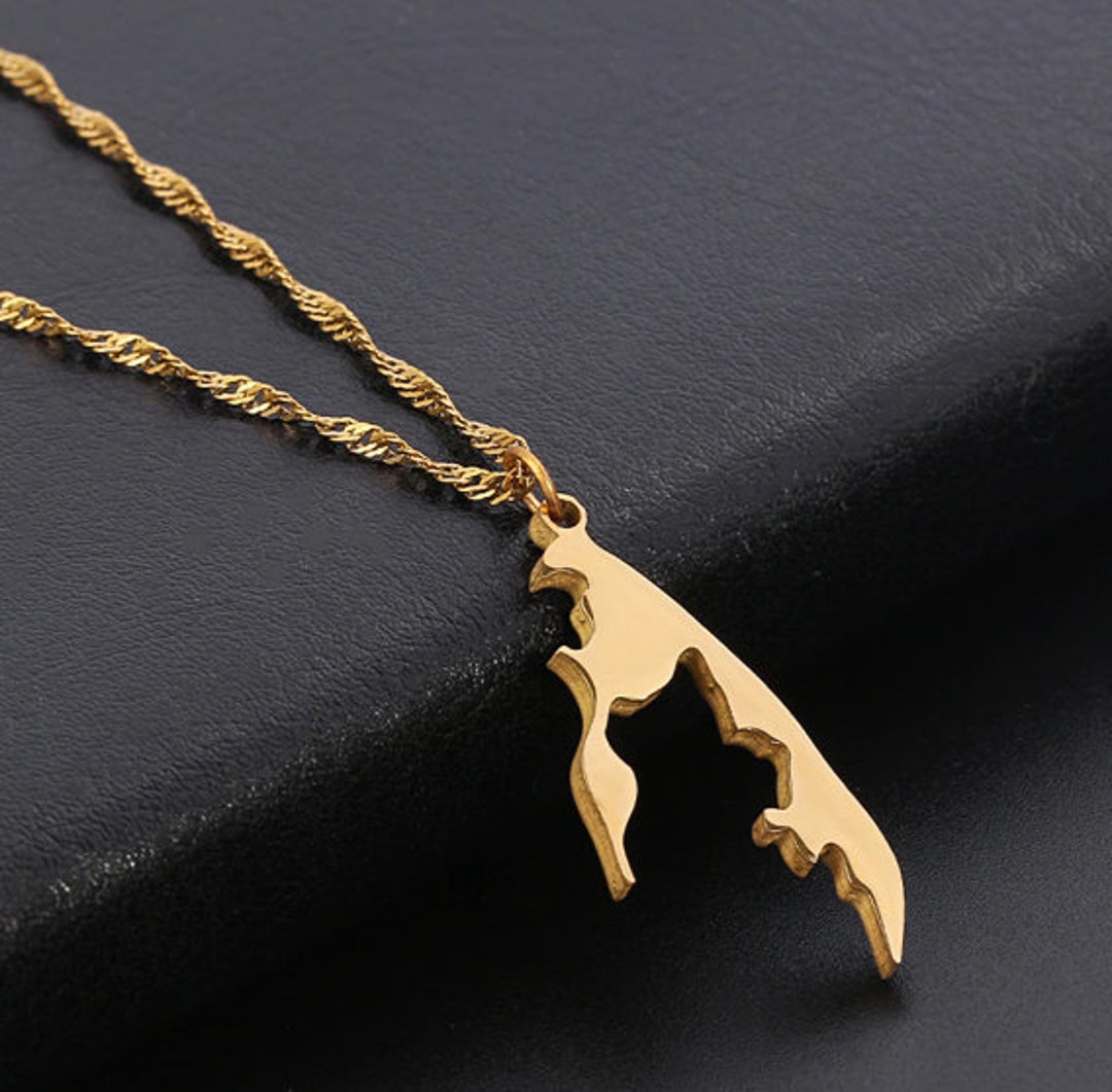 Tamil Eelam Pendant Necklace 2.5cm Gold Etsy