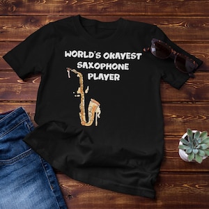 World's Okayest Saxophone Player Shirt | Funny Musician Gift Tee | Saxophone Lover Humor Shirt | Music Enthusiast Gift Idea