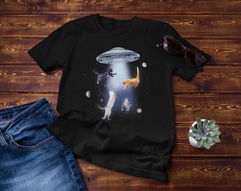 Funny Cats In Space Unisex T-Shirt: Astronomy Lover Gift
