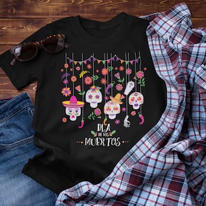 Sugar Skull T-Shirt: Dia De Los Muertos Cerveza Design