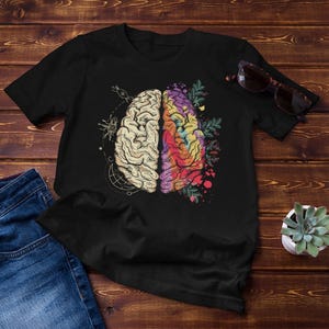 Retro Brain Art Shirt, Creative Mind T-Shirt, Vintage Brain Design, Funny Science Tee, Artistic Brain Illustration, Vintage Style Shirt