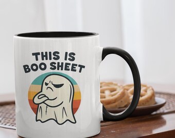 This Is Boo Sheet Ghost Mug: Retro Halloween Sarcastic Coffee Cup