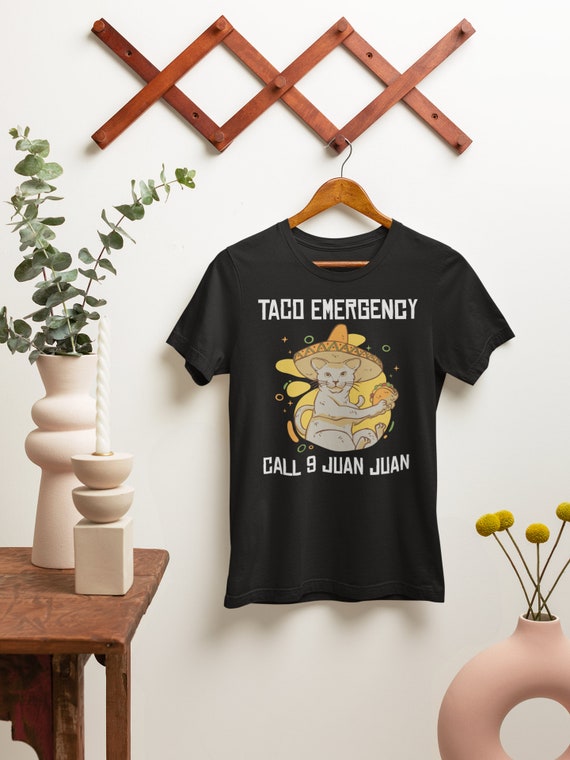 Taco Emergency Cat Sombrero T-Shirt: Funny Cinco de Mayo Fiesta Tee